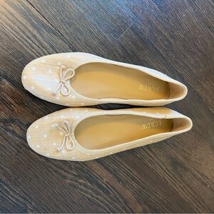 J. Crew Beige Polka Dot Ballet Flats